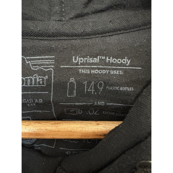 Patagonia Sweatshirt Men Medium Black Pullover Uprisal Graphic Regular Fit Logo - Picture 4 of 5